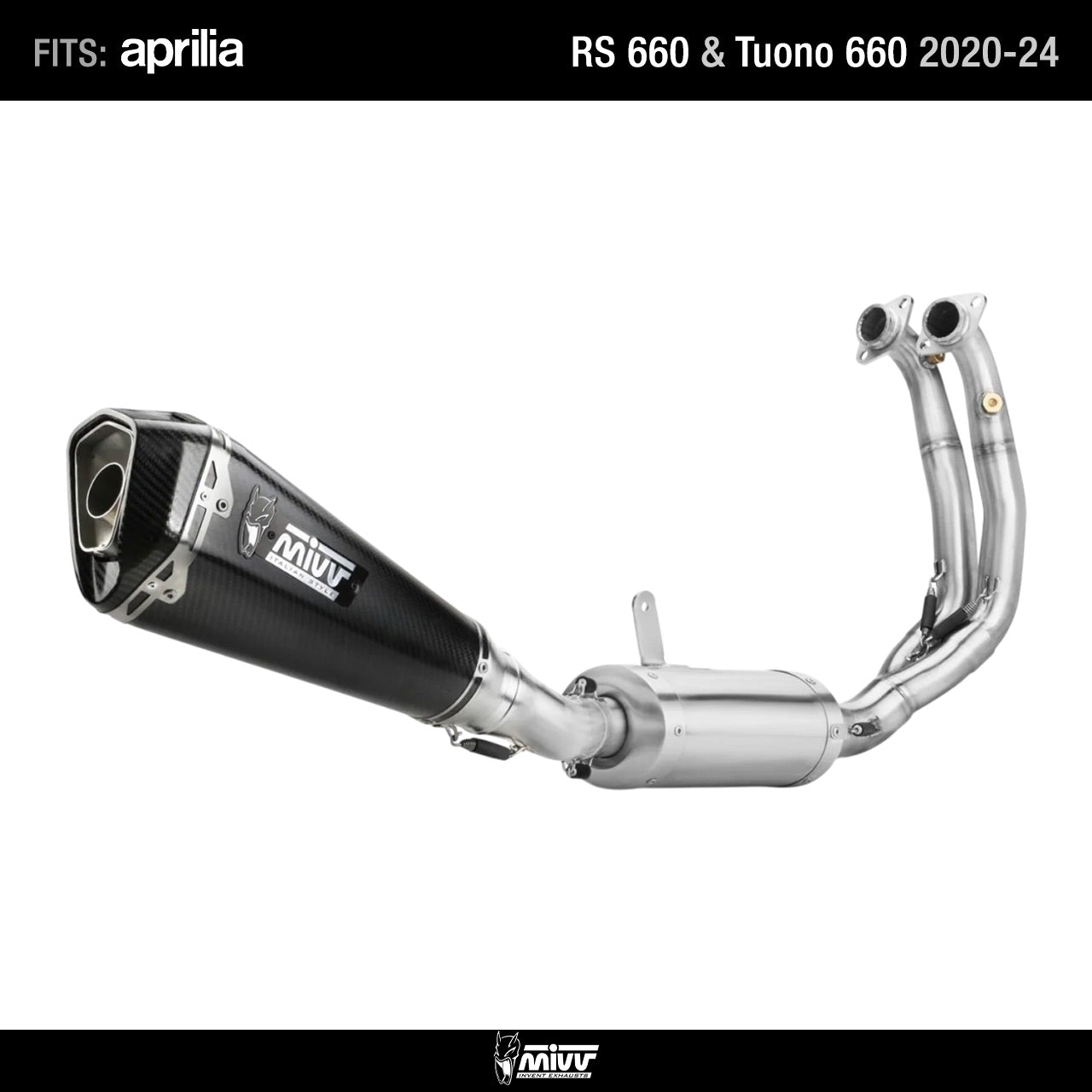 Full Exhaust Mivv Delta Race Carbon A.013.LDRC for Aprilia RS 660 Tuono 660 2020-2024