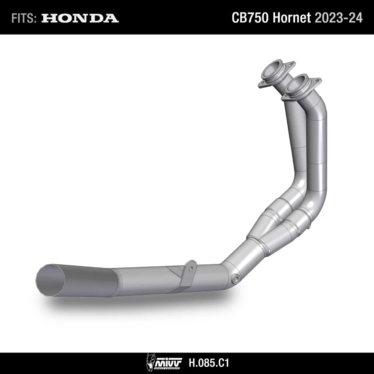 Mivv No-Kat Stainless Steel Pipe for Honda CB750 Hornet 2023-2024 code H.085.C1