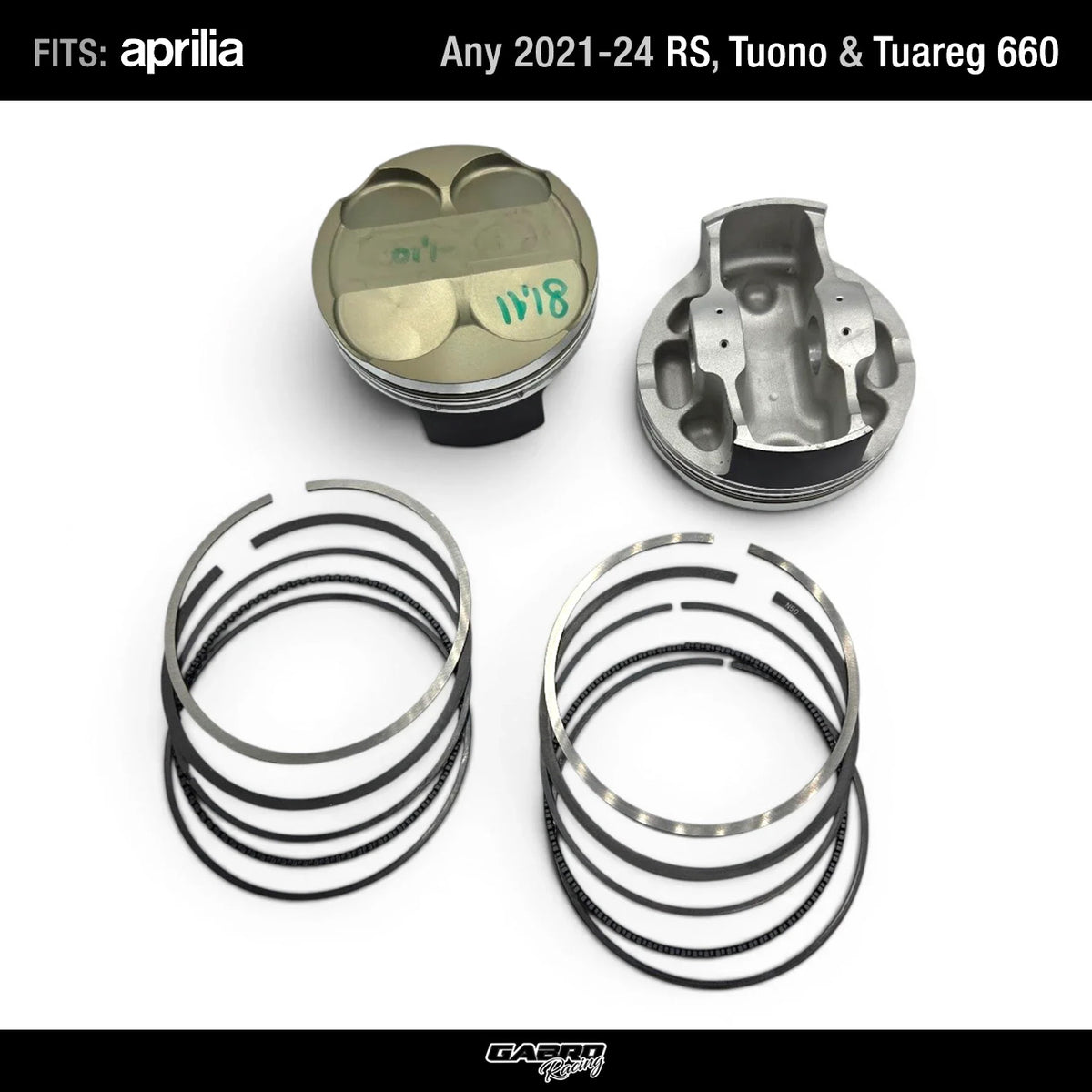 Oversized pistons big bore Kit "STRADA" by GRT 675cc 82mm