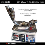 Kit Racing Stage 2 RS Tuono V4 E5+ 2025 (USA 2026): Arrow De-Cat Stainless Steel Headers + UpMap