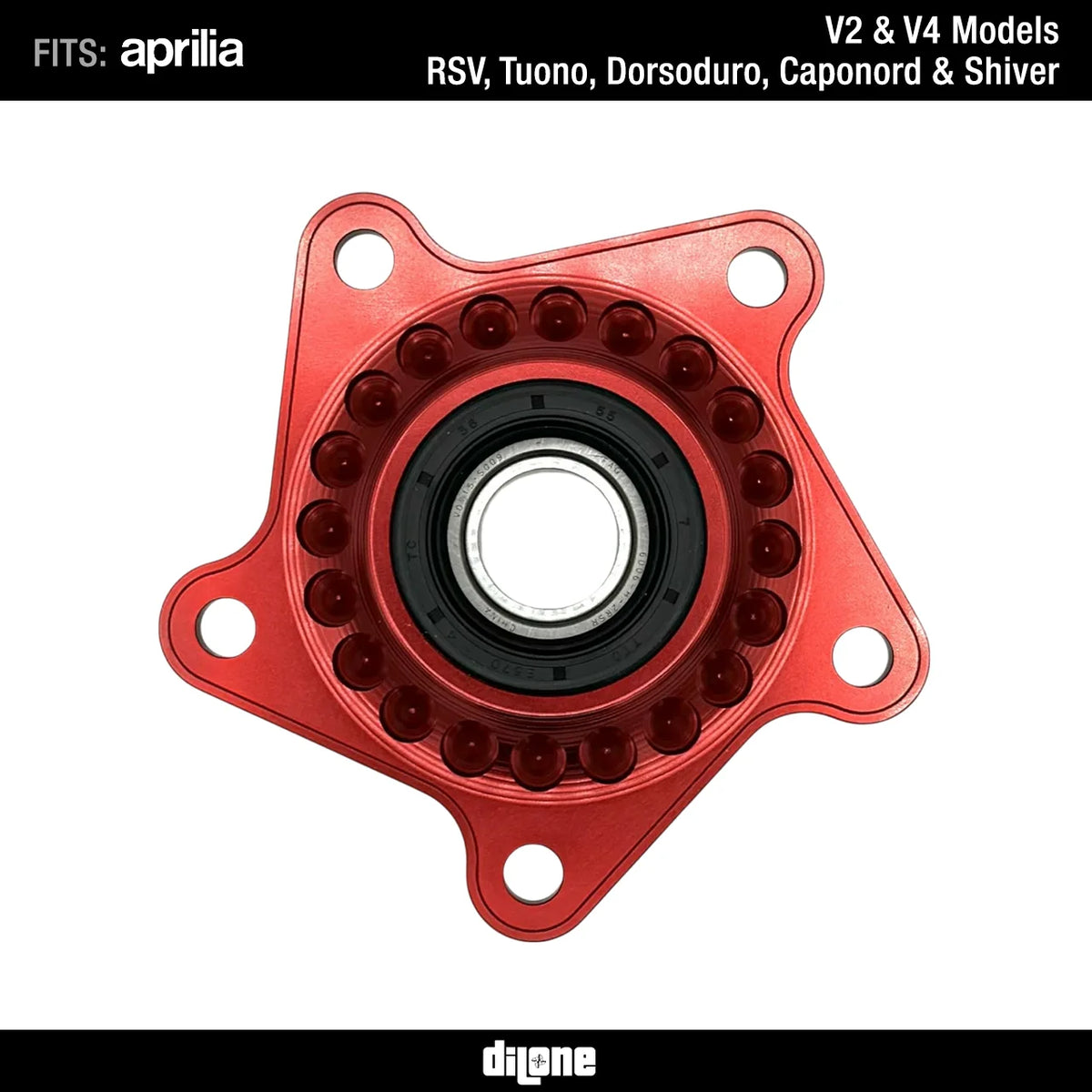 Rear Sprocket Holder (Red) By Dilone For RSV2/V4, Tuono V2/V4, Dorsoduro & Caponord