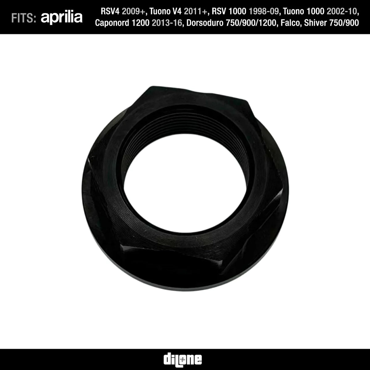 Rear Wheel Nut (Black) Anodized Ergal 7075 For RSV2/V4, Tuono V2/V4, Dorsoduro & Caponord