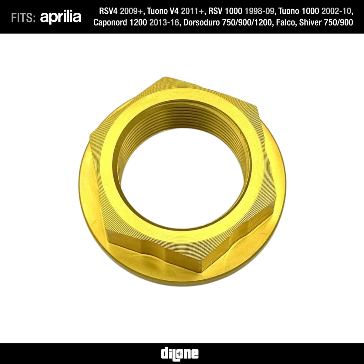 Rear Wheel Nut (Gold) Anodized Ergal 7075 For V4 V2 By Dilone