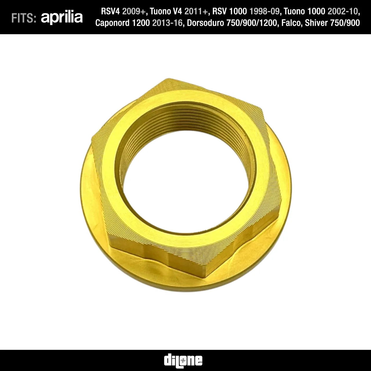 Rear Wheel Nut (Gold) Anodized Ergal 7075 For V4 V2 By Dilone