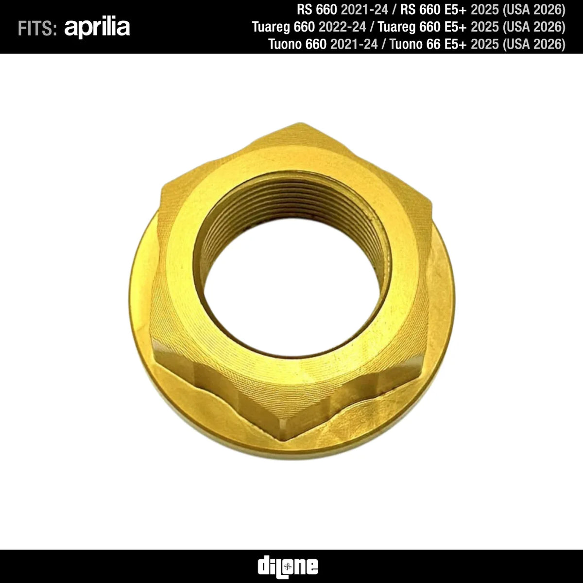 Rear Wheel Nut (Gold) Anodized Ergal 7075 For All Aprilia 660 Models