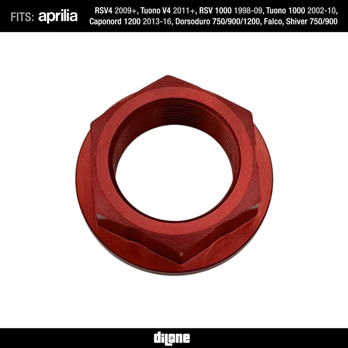 Rear Wheel Nut (Red) Anodized Ergal 7075 For RSV2/V4, Tuono V2/V4, Dorsoduro & Caponord