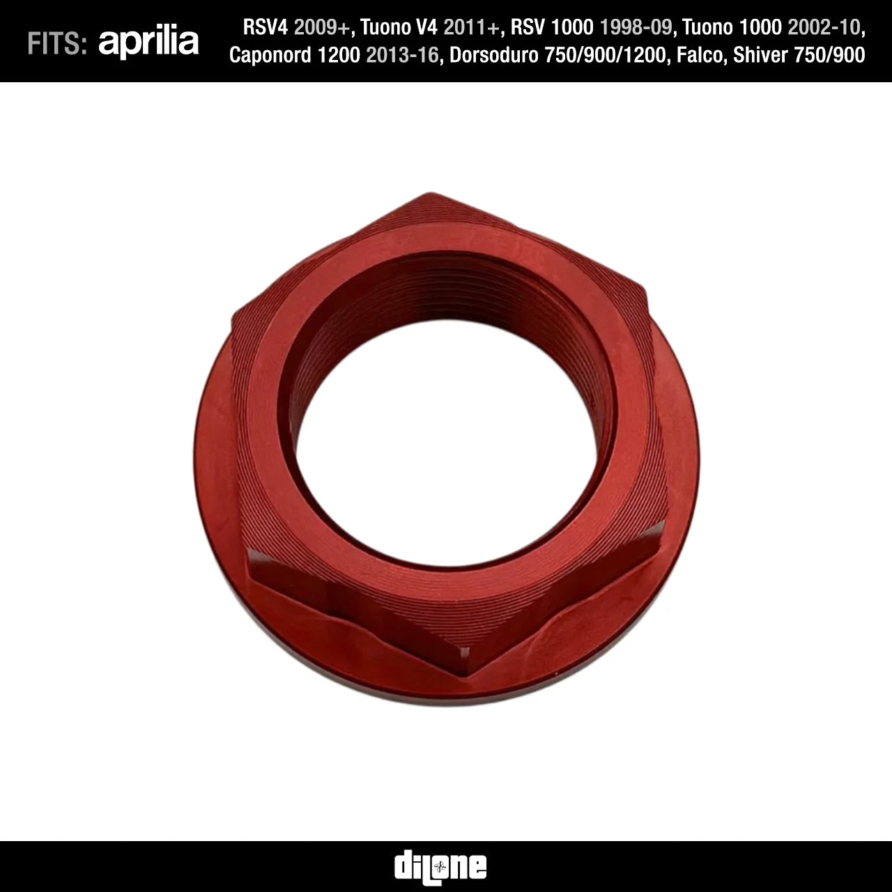 Rear Wheel Nut (Red) Anodized Ergal 7075 For RSV2/V4, Tuono V2/V4, Dorsoduro & Caponord