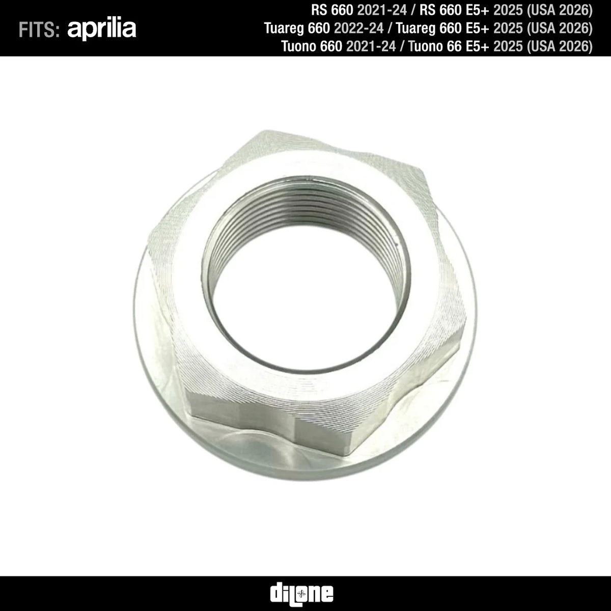 Rear Wheel Nut (Silver) Anodized Ergal 7075 For All Aprilia 660 Models