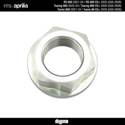 Rear Wheel Nut (Silver) Anodized Ergal 7075 For All Aprilia 660 Models