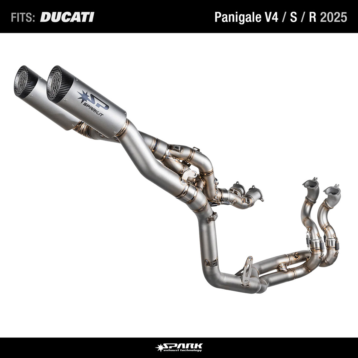 Spark GDU8854T Racing Full System (Full collector + 2 DYNO silencers) for Ducati Panigale V4/S/R 2025