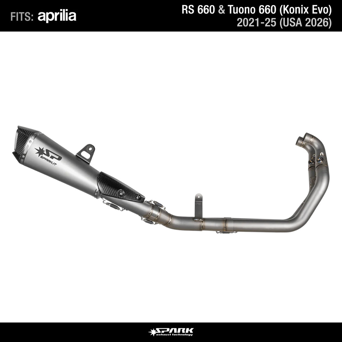 Spark Titanium Full Exhaust GAP8806 for Aprilia RS 660 Tuono 660 (Konix Evo) 2021-2025(USA 2026)