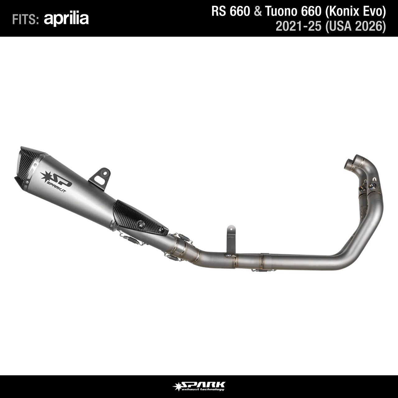 Spark Titanium Full Exhaust GAP8806 for Aprilia RS 660 Tuono 660 (Konix Evo) 2021-2025(USA 2026)