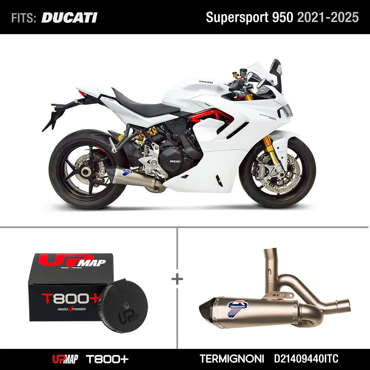Bundle: UpMap T800+ for Ducati SuperSport 950 + Termignoni D21409440ITC