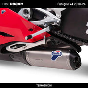 Termignoni Silencers in Titanium for Ducati Panigale V4 (and V4 R/S) 2018-2024 code D18409400ITA