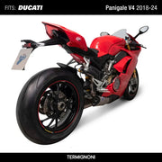 Termignoni Silencers in Titanium for Ducati Panigale V4 (and V4 R/S) 2018-2024 code D18409400ITA