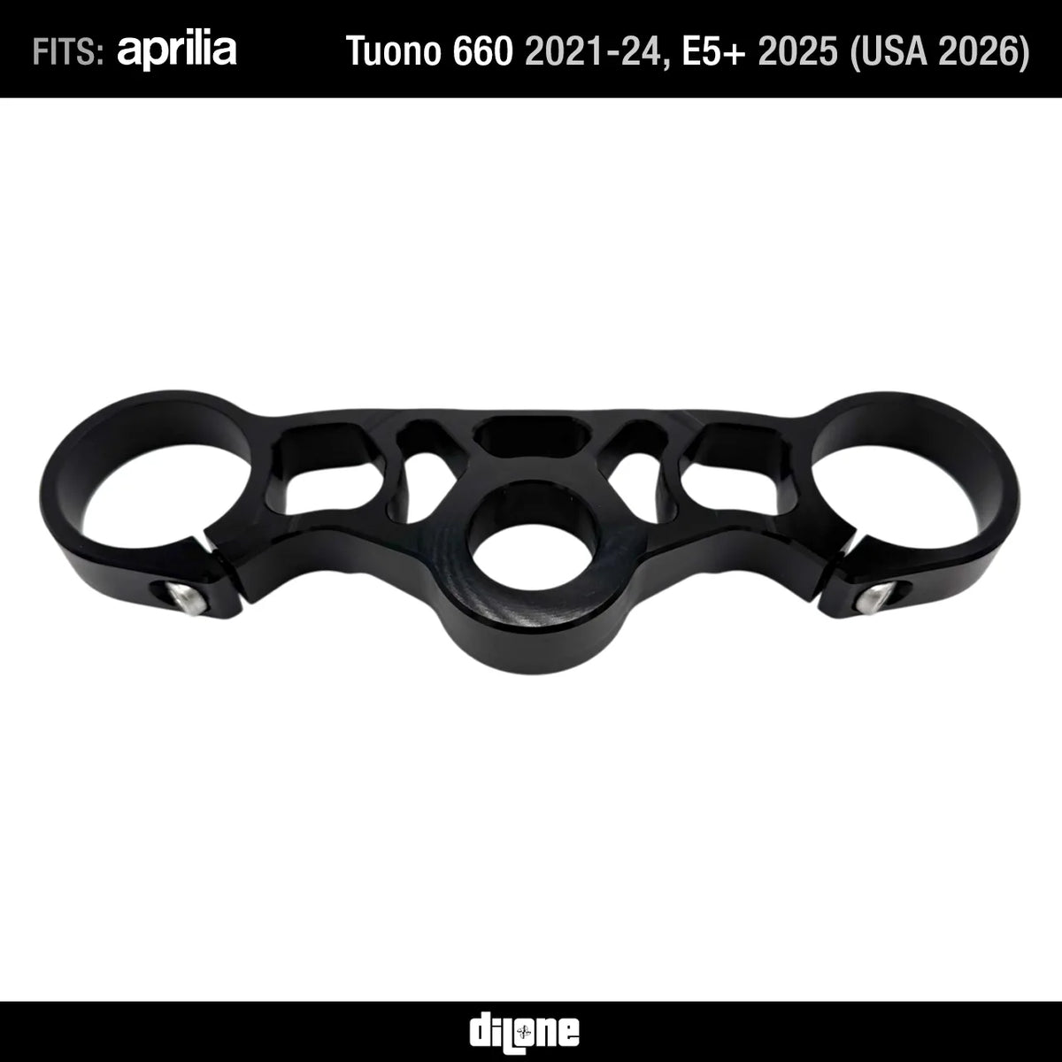 Top Triple Clamp (Black) By Dilone For Aprilia Tuono 660