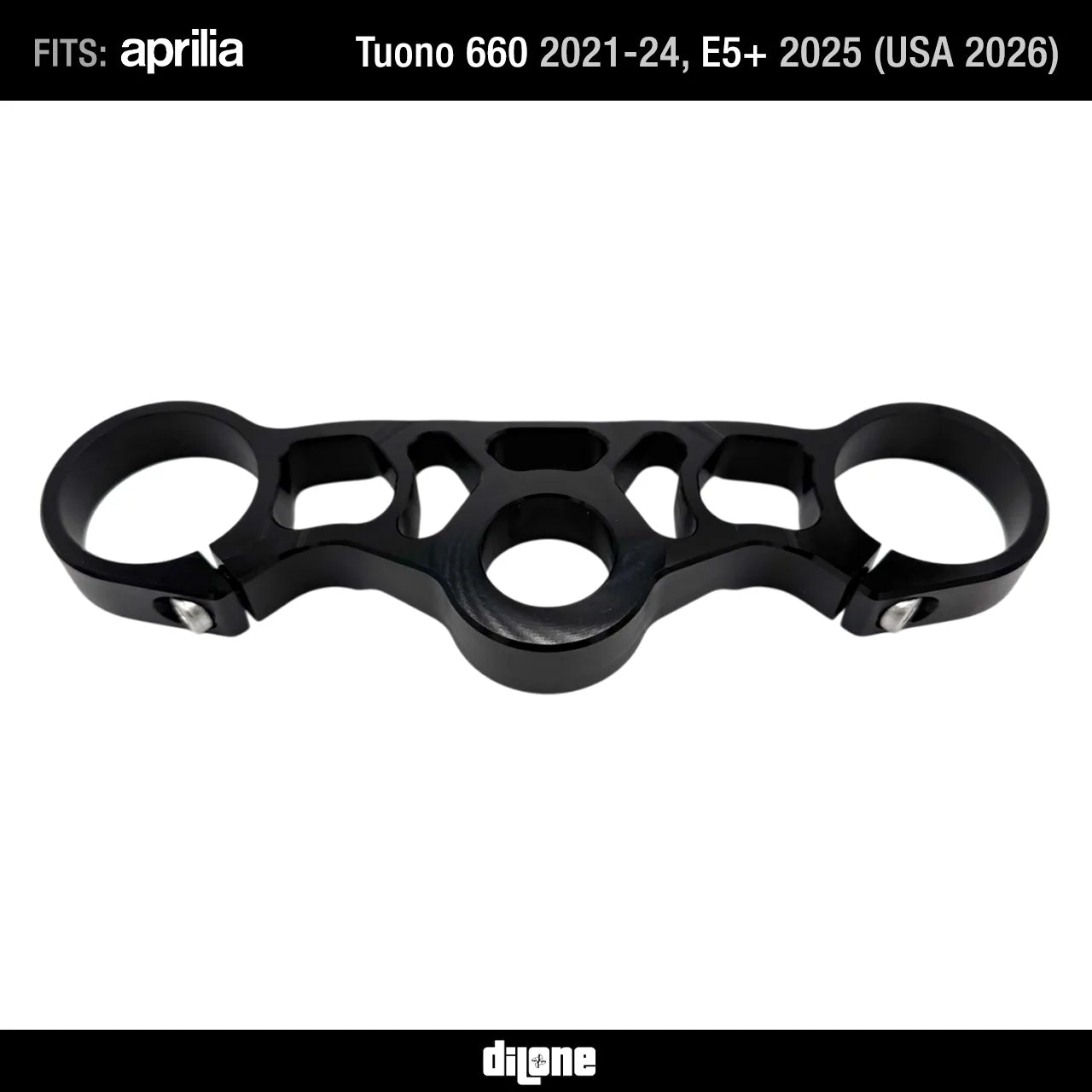 Top Triple Clamp (Black) By Dilone For Aprilia Tuono 660