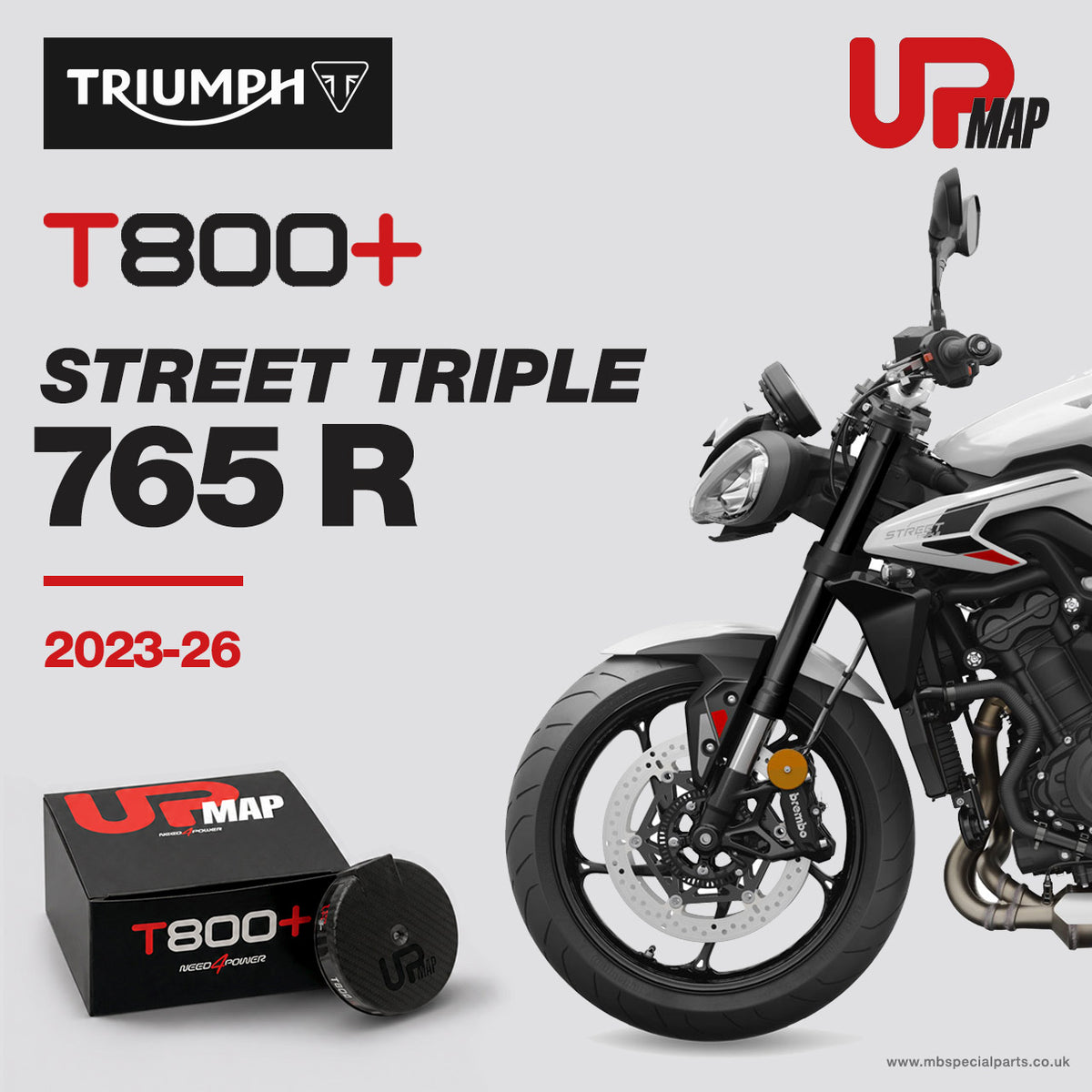 UpMap T800+ For Triumph Street Triple 765 R 2023-2026